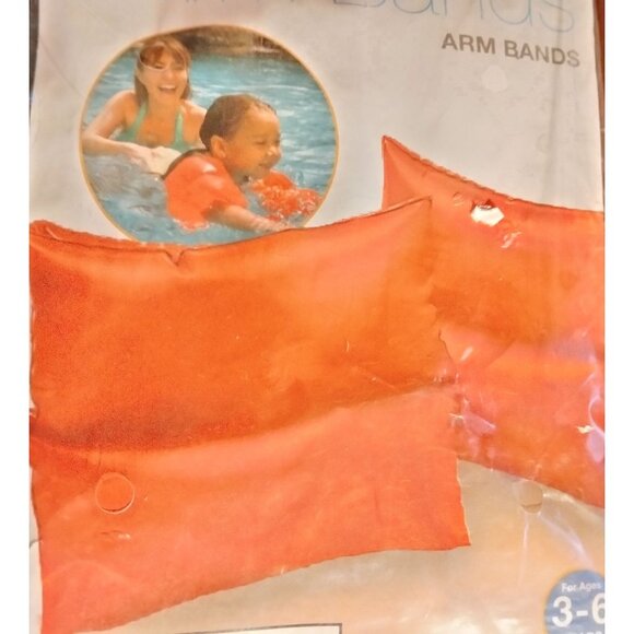 Intex Swimming Arm Bands Orange Vinyl Inflatable - Picture 6 of 9